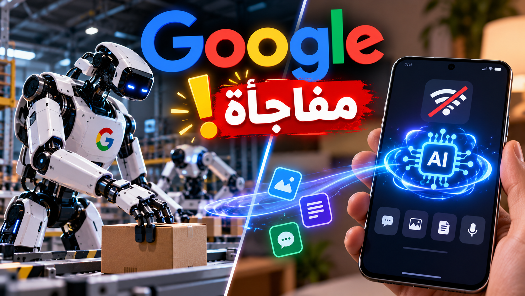 مفاجأة جوجل: ذكاء يحرك الروبوتات وآخر بهاتفك بلا إنترنت!