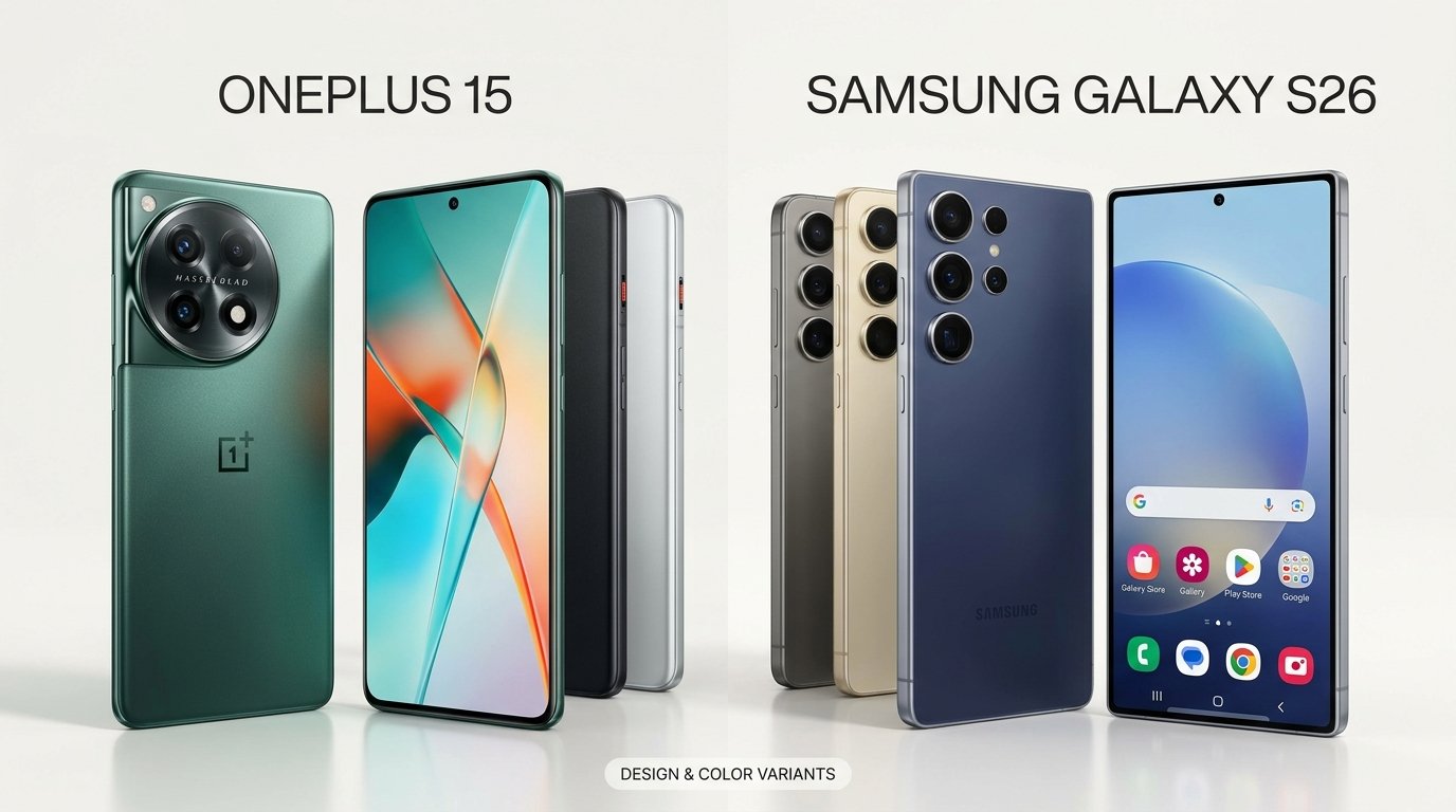 مقارنة OnePlus 15 و Samsung Galaxy S26: ثورة البطارية ضد أناقة التصميم