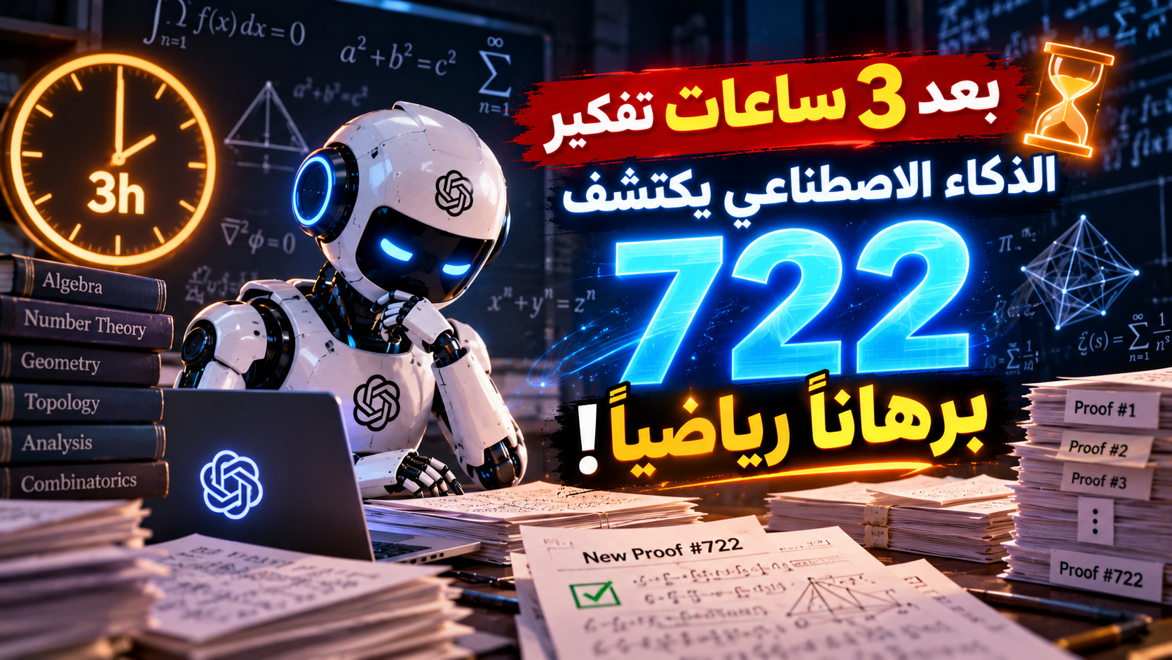 بعد 3 ساعات تفكير: الذكاء الاصطناعي يكتشف 722 برهاناً رياضياً!