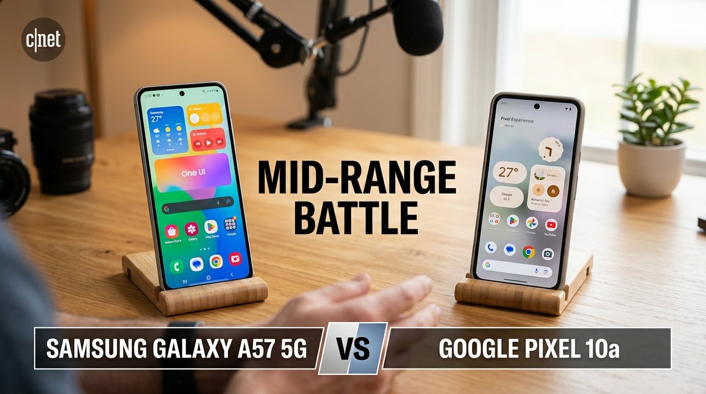 مقارنة Samsung Galaxy A57 5G و Google Pixel 10a: صراع الفئة المتوسطة