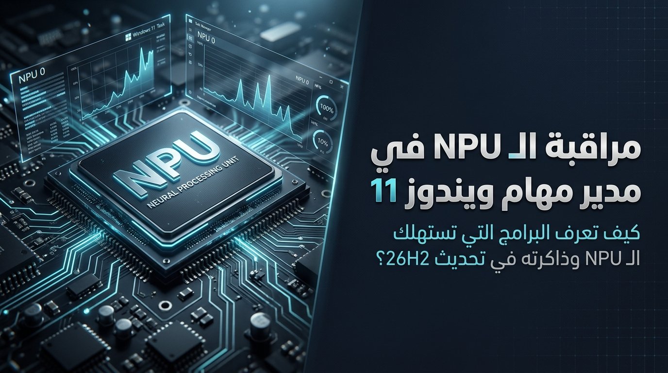 مراقبة معالج الذكاء الاصطناعي NPU في مدير مهام ويندوز 11