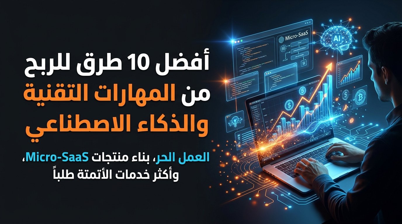 أفضل 10 طرق للربح من المهارات التقنية والذكاء الاصطناعي في 2026