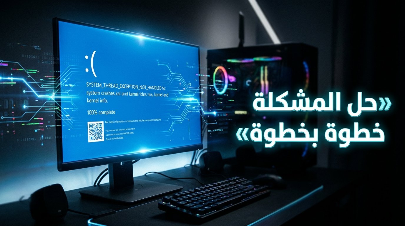 طريقة حل مشكلة SYSTEM_THREAD_EXCEPTION_NOT_HANDLED في ويندوز