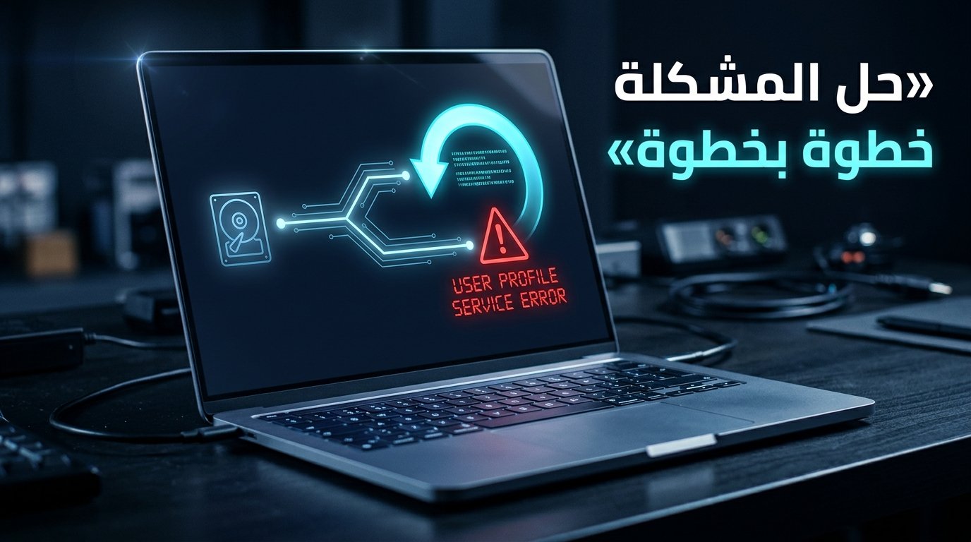 حل مشكلة The User Profile Service failed the sign-in في ويندوز
