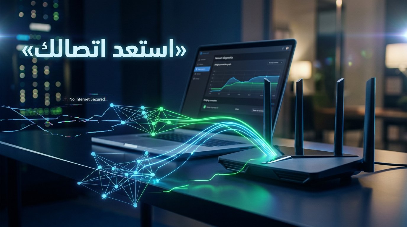 حل مشكلة الواي فاي متصل ولا يوجد إنترنت No Internet Secured في ويندوز