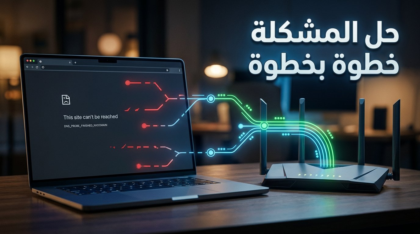 حل مشكلة خطأ DNS_PROBE_FINISHED_NXDOMAIN في ويندوز والمتصفحات