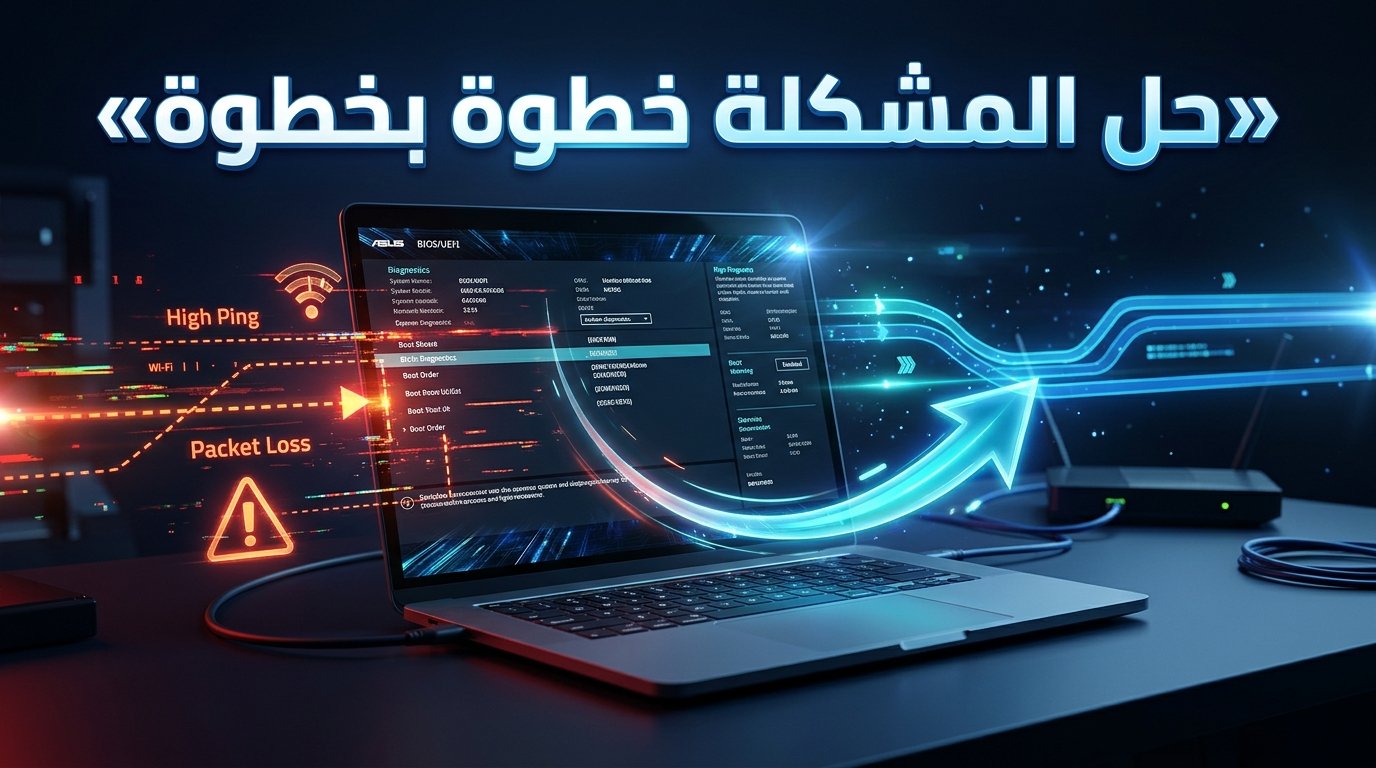 حل مشكلة ارتفاع البنج High Ping وتقطيع الألعاب Packet Loss في ويندوز 11