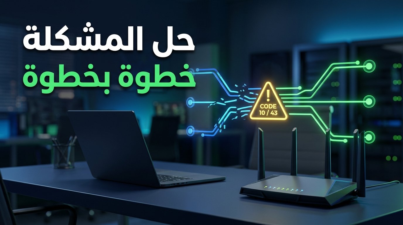 حل مشكلة خطأ كارت الشبكة Code 10 وCode 43 في إدارة الأجهزة