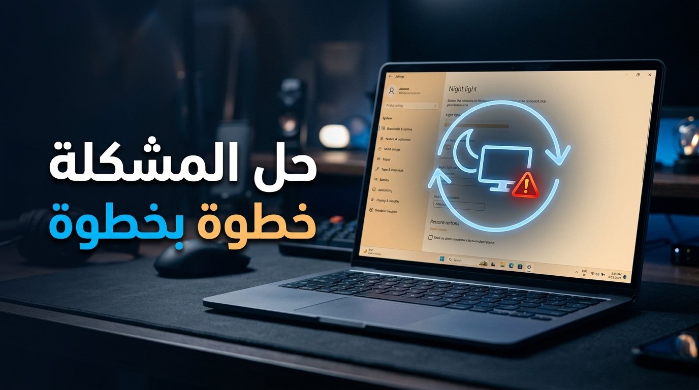 حل مشكلة عدم عمل الإضاءة الليلية Night Light في ويندوز 11 و10