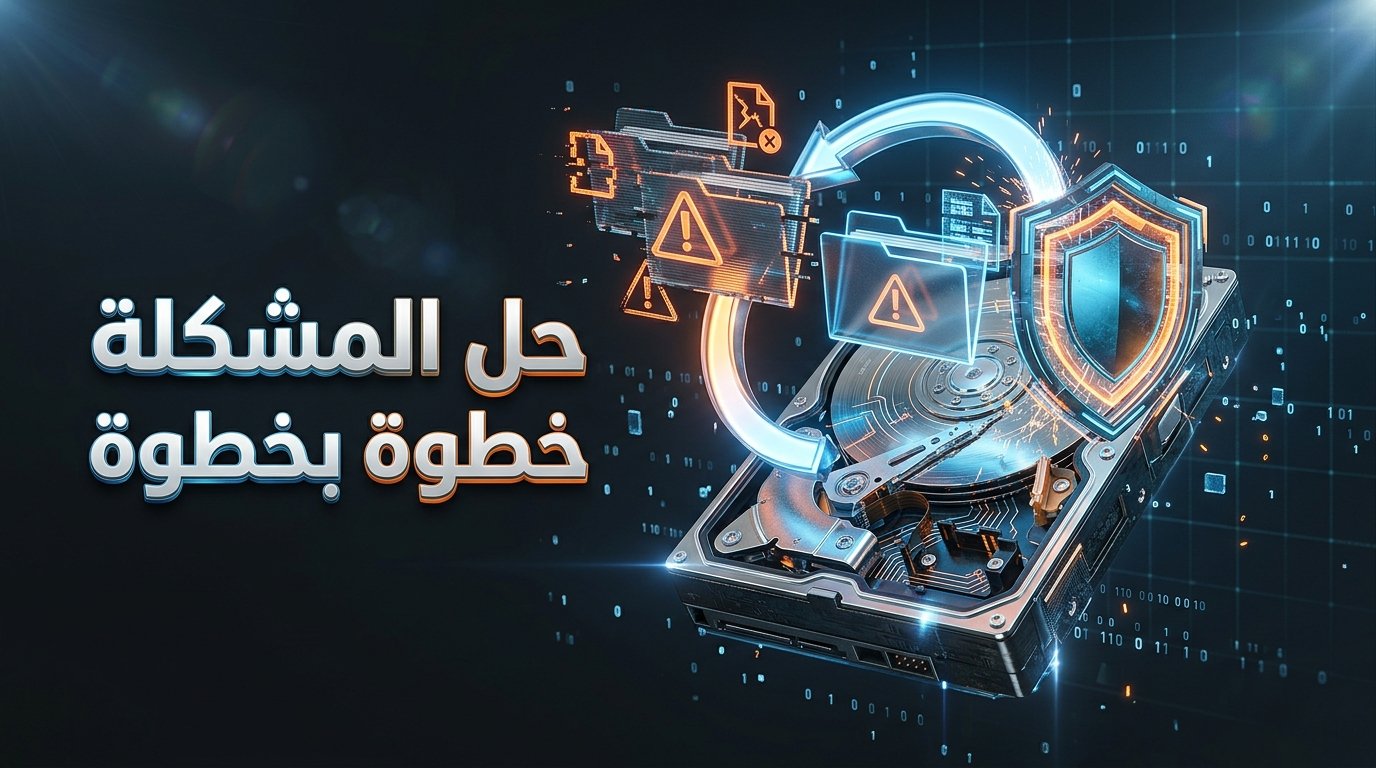 حل مشكلة The file or directory is corrupted and unreadable بدون فورمات