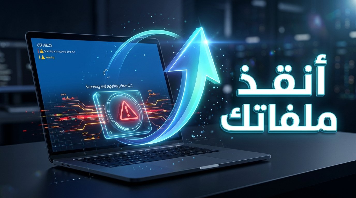 حل مشكلة توقف فحص القرص Scanning and repairing drive عند تشغيل الويندوز