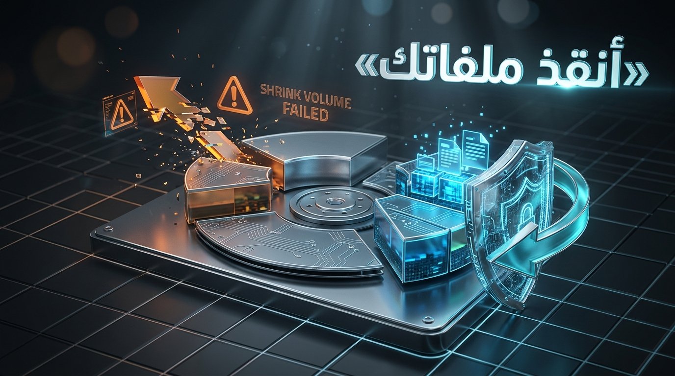 حل مشكلة عدم القدرة على تقليص قسم الهارد Shrink Volume رغم وجود مساحة فارغة