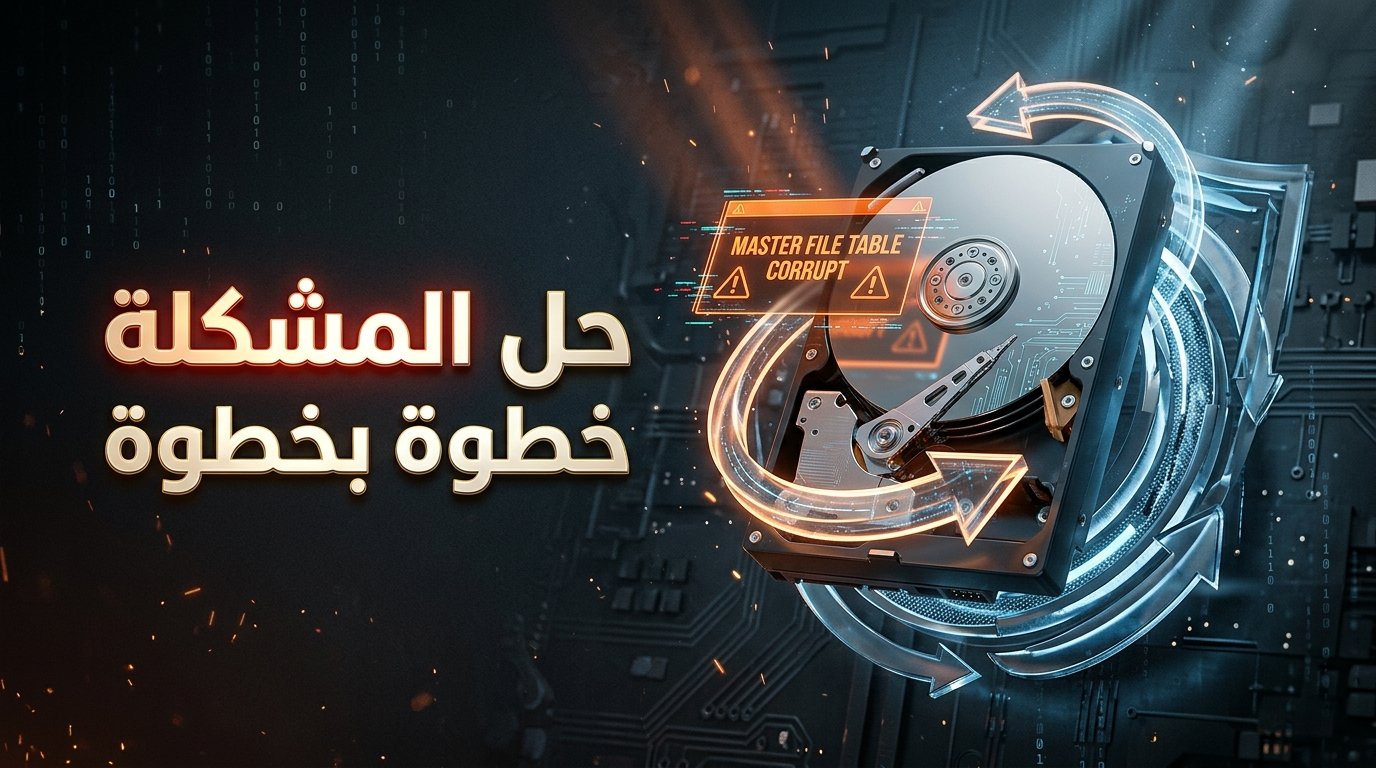 حل مشكلة تلف جدول الملفات الرئيسي Corrupt Master File Table