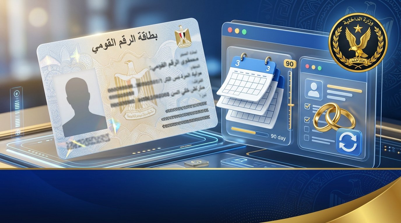 تحديث بيانات بطاقة الرقم القومي 2026 عند تغيير الحالة الاجتماعية أو المهنة أو السكن