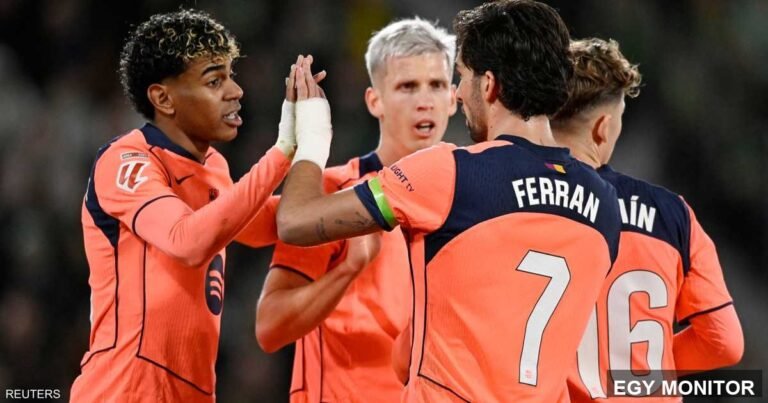 صورة للاعبين في مباراة برشلونة وألباسيتي