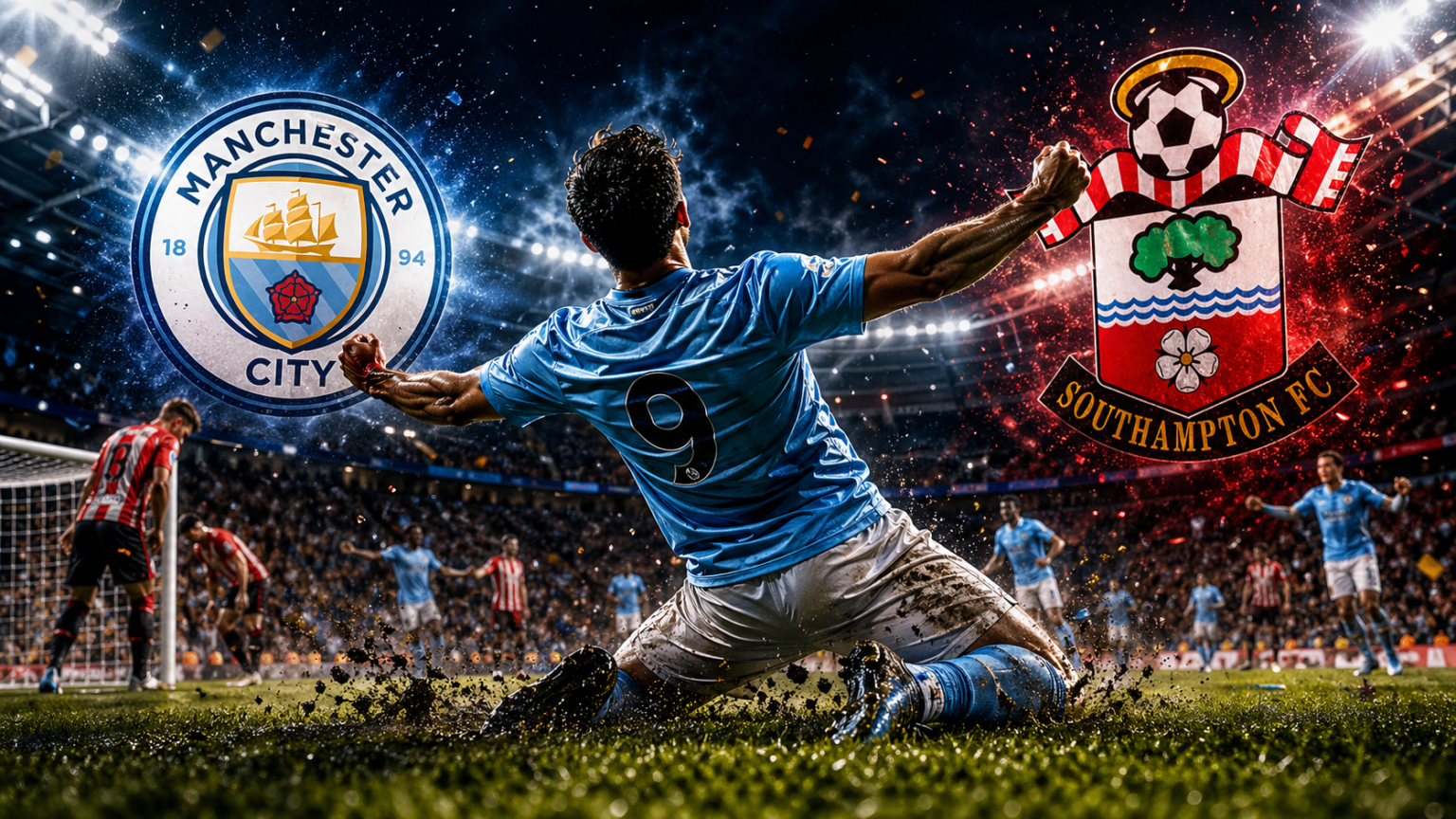 مانشستر سيتي ضد ساوثهامبتون لحظة تسجيل هدف حاسم في نصف النهائي