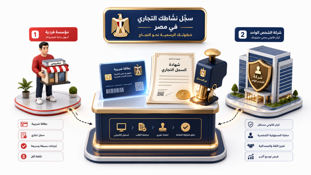 استخراج البطاقة الضريبية والسجل التجاري 2025