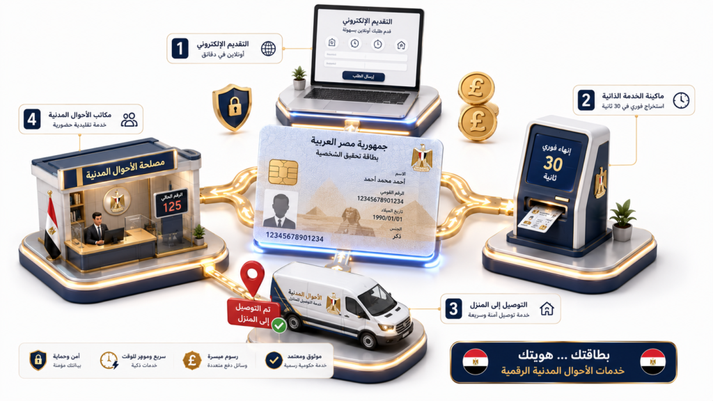 استخراج وتجديد بطاقة الرقم القومي في مصر