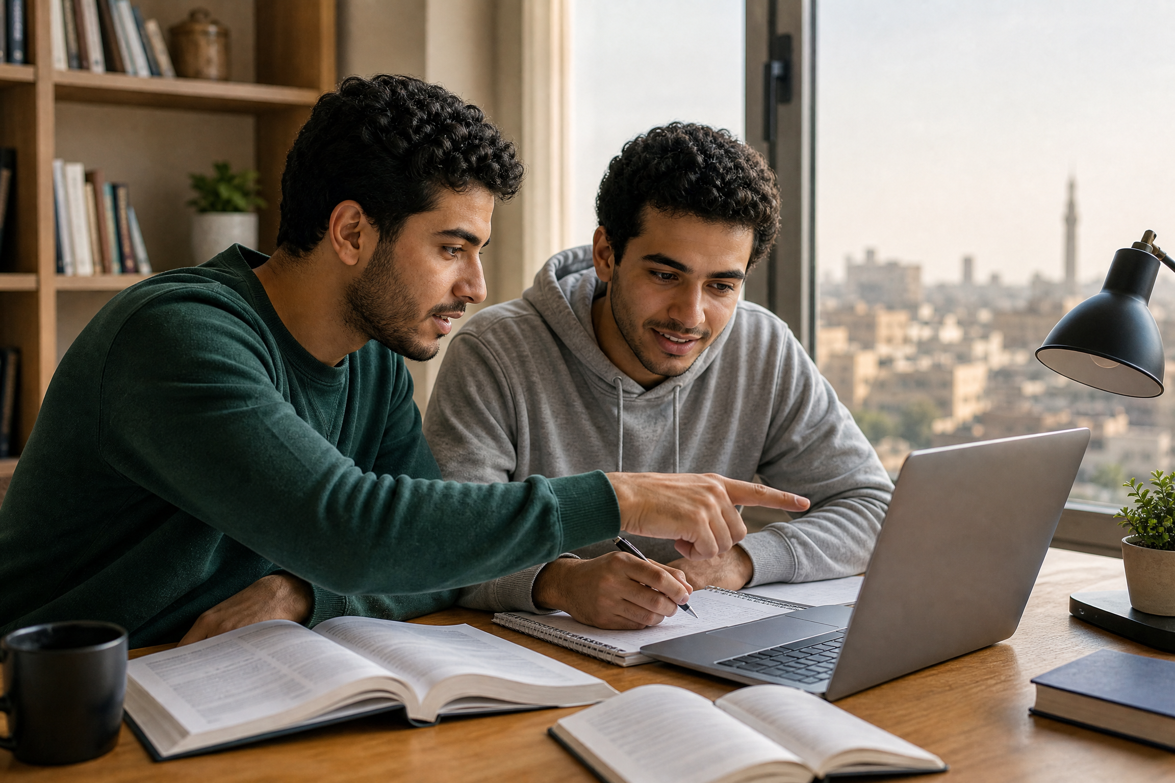 استخدام الذكاء الاصطناعي في التعلم المسموح أثناء تعاون طالبين مصريين